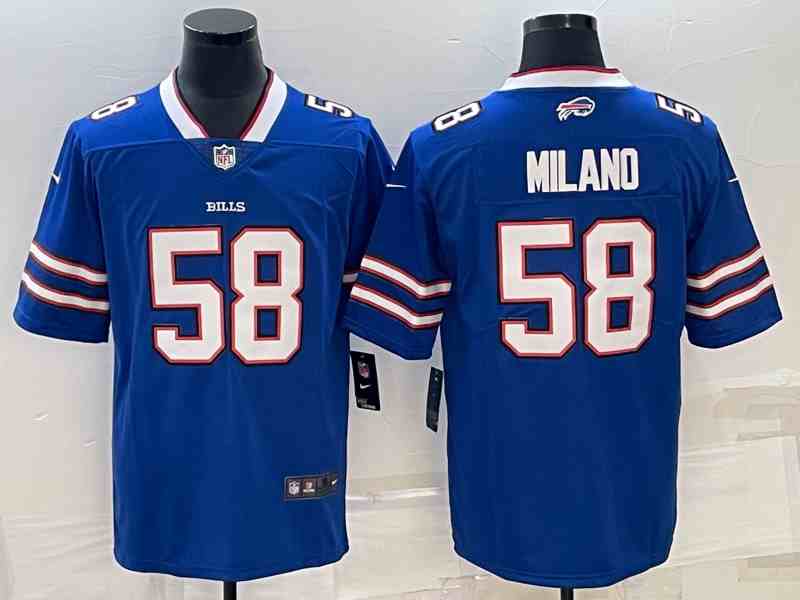 Men's Buffalo Bills #58 Matt Milano Royal Vapor Untouchable Limited Stitched Jersey