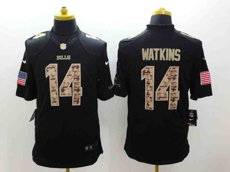Men's Buffalo  Bills #14 Sammy Watkins black Men's Stitched NFL Limited Salute To Service Jersey