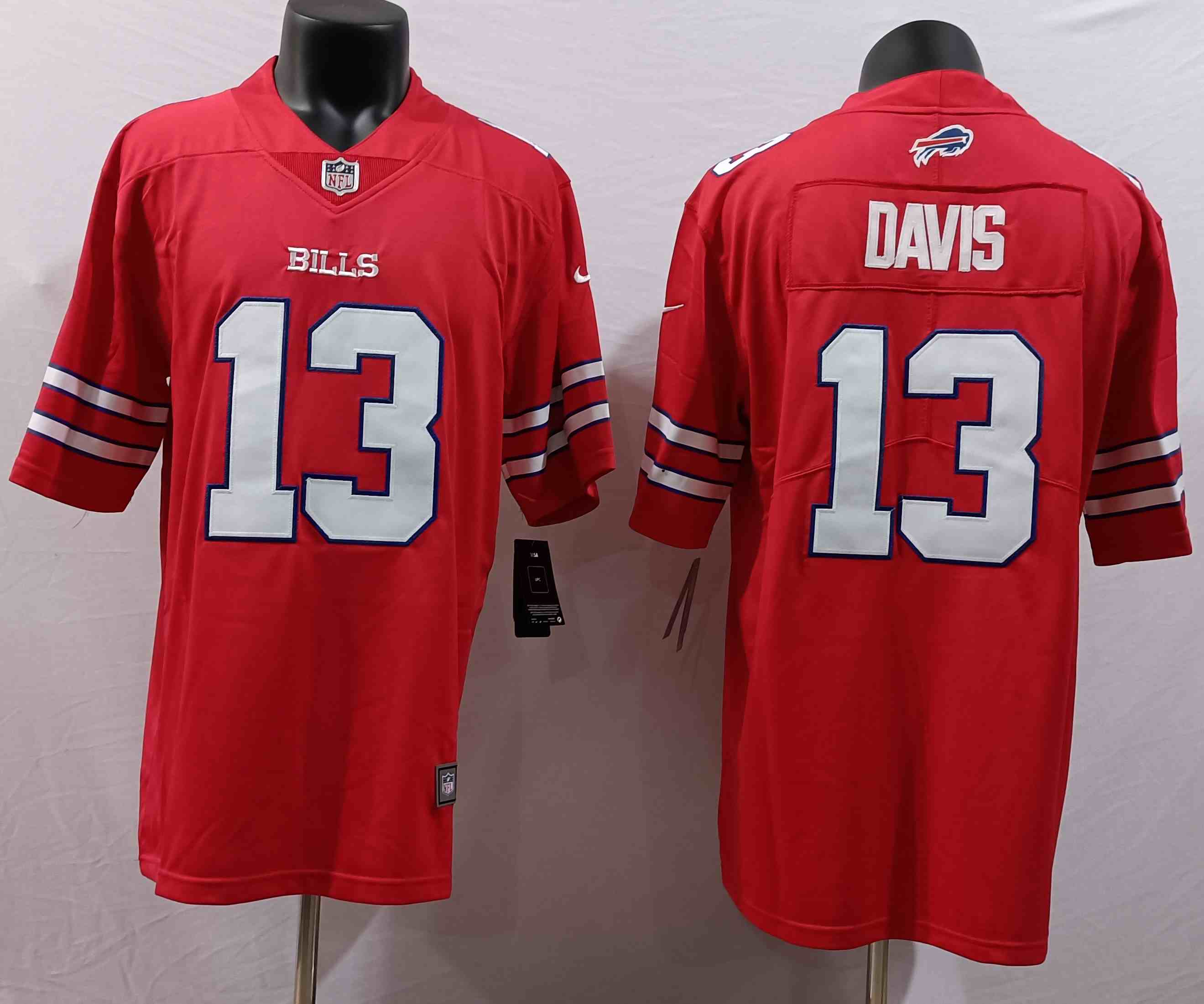 Men's Buffalo Bills #13 Gabe Davis red Vapor Untouchable Limited Stitched Jersey