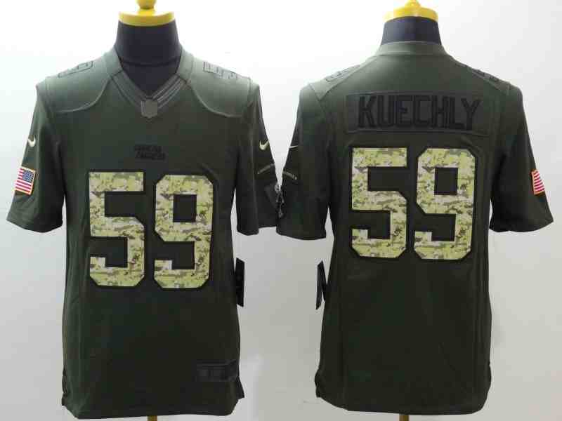 Men's Carolina Panthers #59 Luke Kuechly Green Men's Stitched NFL Limited Salute To Service Jersey