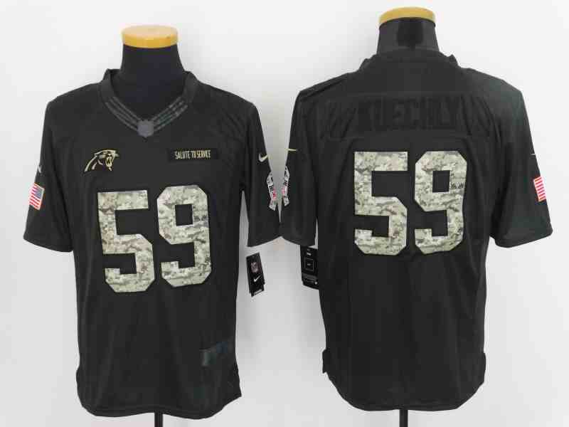 Men's Carolina Panthers #59 Luke Kuechly Black Men's Stitched NFL Limited Salute to Service Jersey