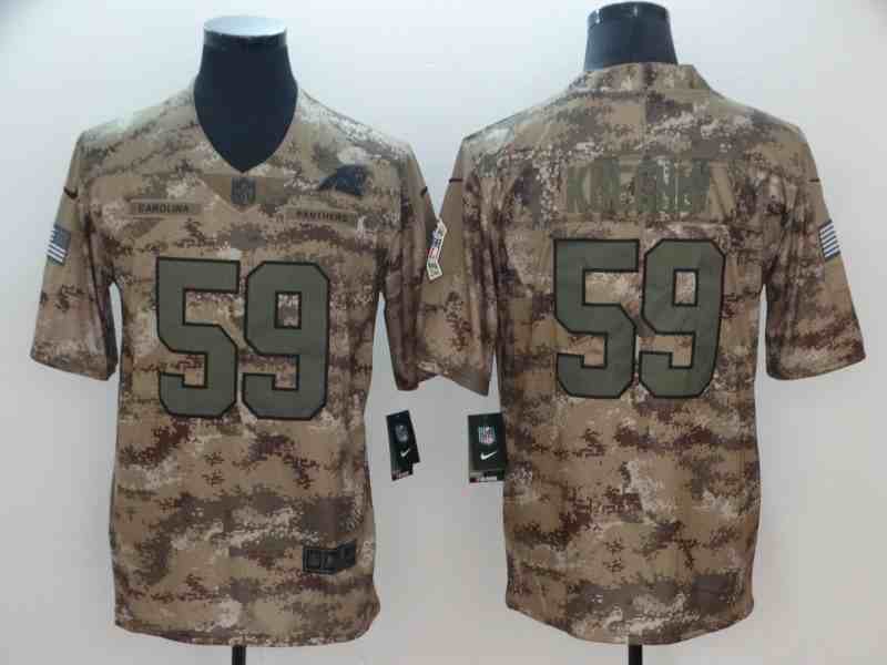 Men's Panthers #59 Luke Kuechly Camo Salute To Service Limited Stitched NFL Jersey