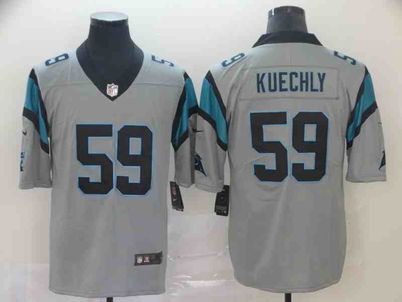 Men's Carolina Panthers #59 Luke Kuechly Silver Men's Stitched NFL Limited Inverted Legend Season Jersey