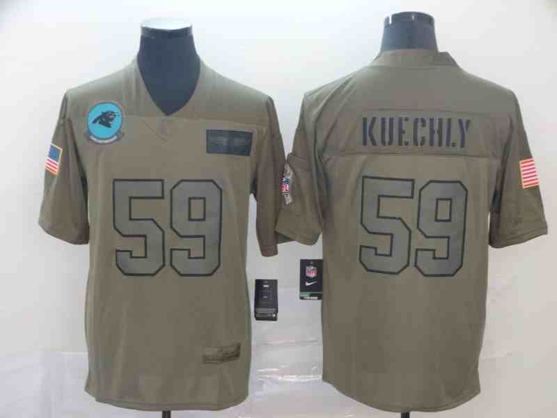 Men's Carolina Panthers #59 Luke Kuechly  Camo Salute To Service Limited Stitched NFL Jersey