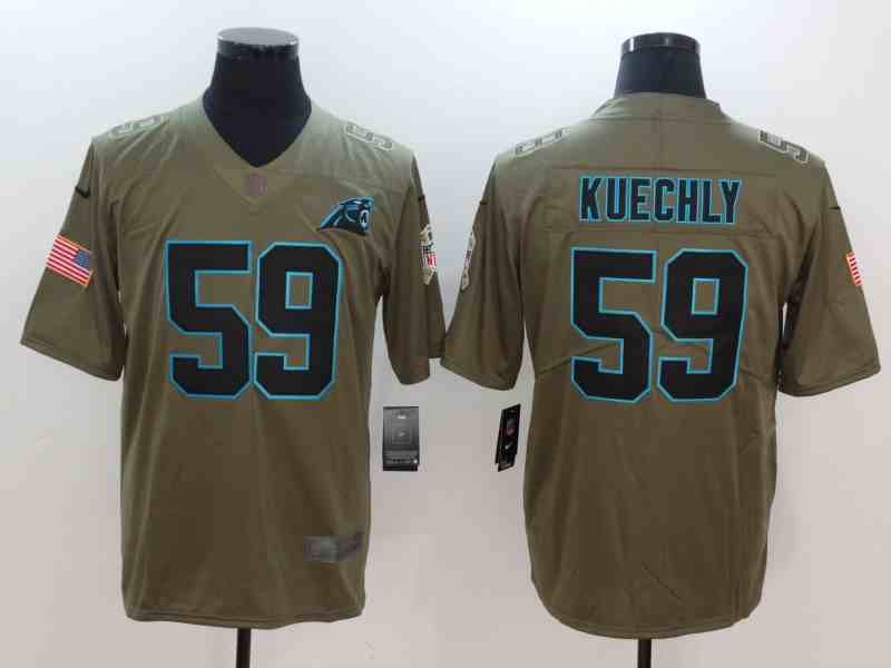 Men's Nike Carolina Panthers #59 Luke Kuechly Olive Salute To Service Limited Stitched NFL Jersey