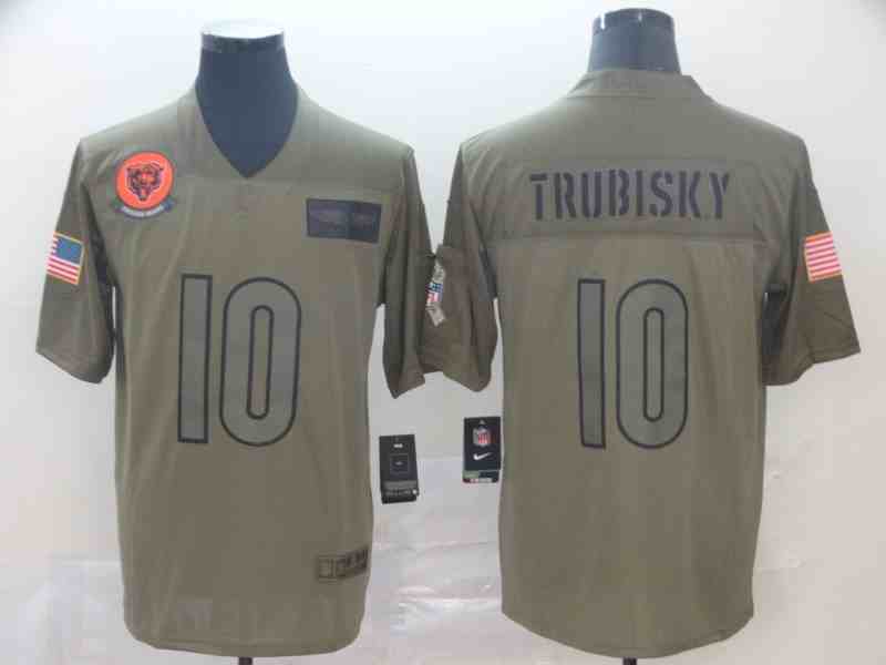 Men's Chicago Bears #10 Mitchell Trubisky Camo Salute To Service Limited Stitched NFL Jersey