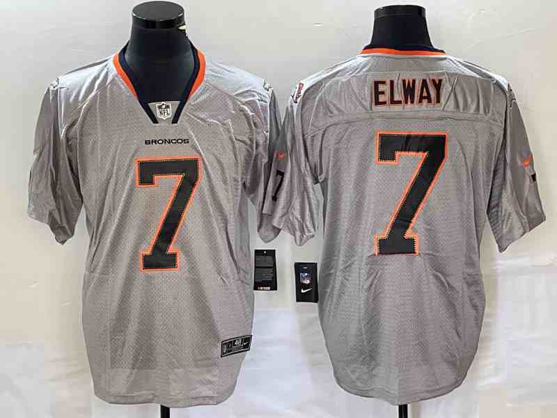 Men's Denver Broncos #7 John Elway  Gray Classic  Jersey
