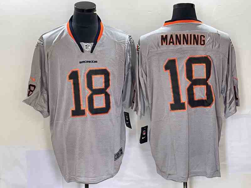 Men's Denver Broncos #18 Peyton Manning  Gray Classic  Jersey