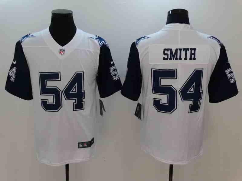 Men's Dallas Cowboys #54 Jaylon Smith White Stitched Limited Rush Jersey