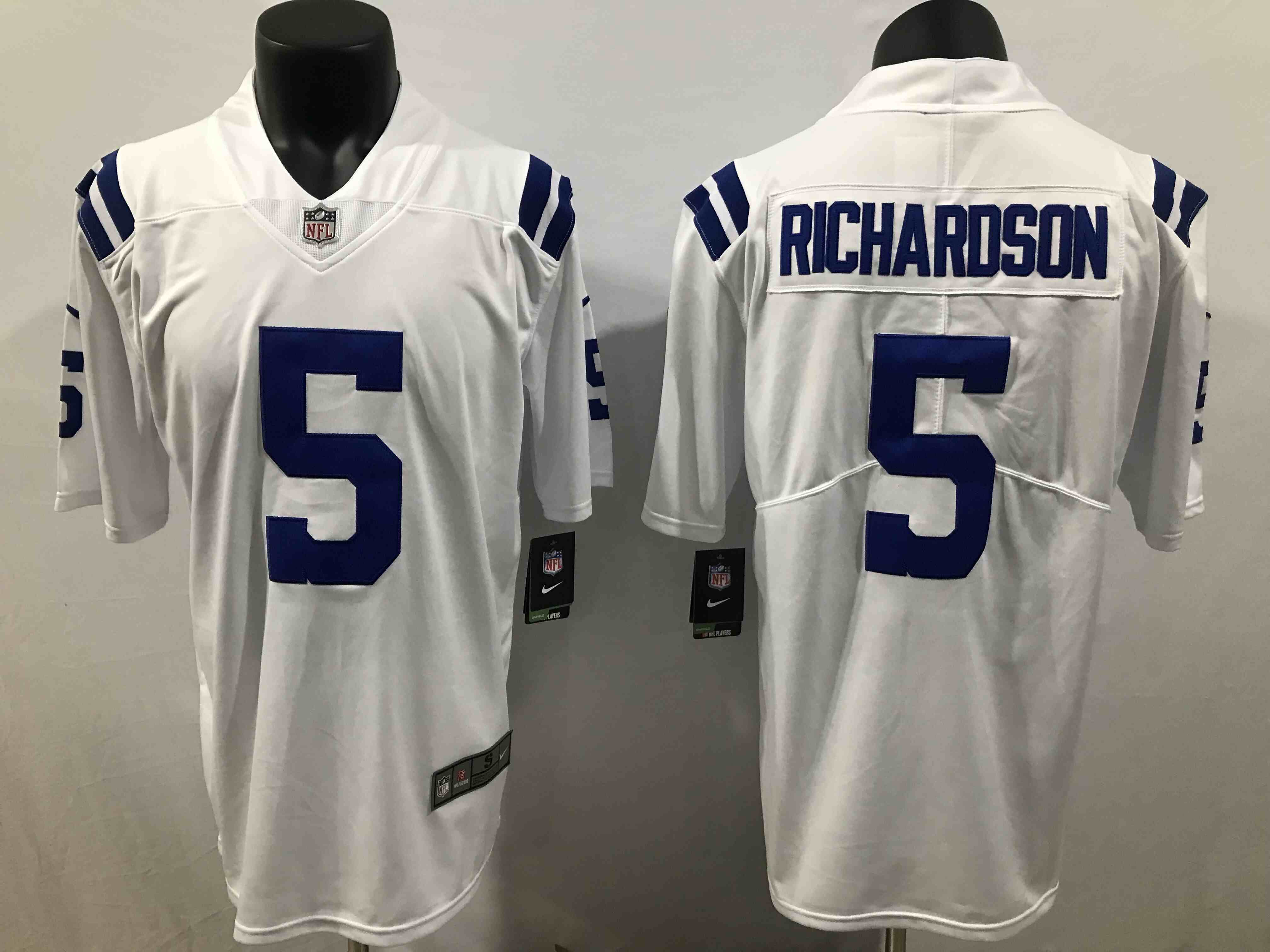 Men's Indianapolis Colts #5 Anthony Richardson White Draft Vapor Untouchable Stitched Football Jersey