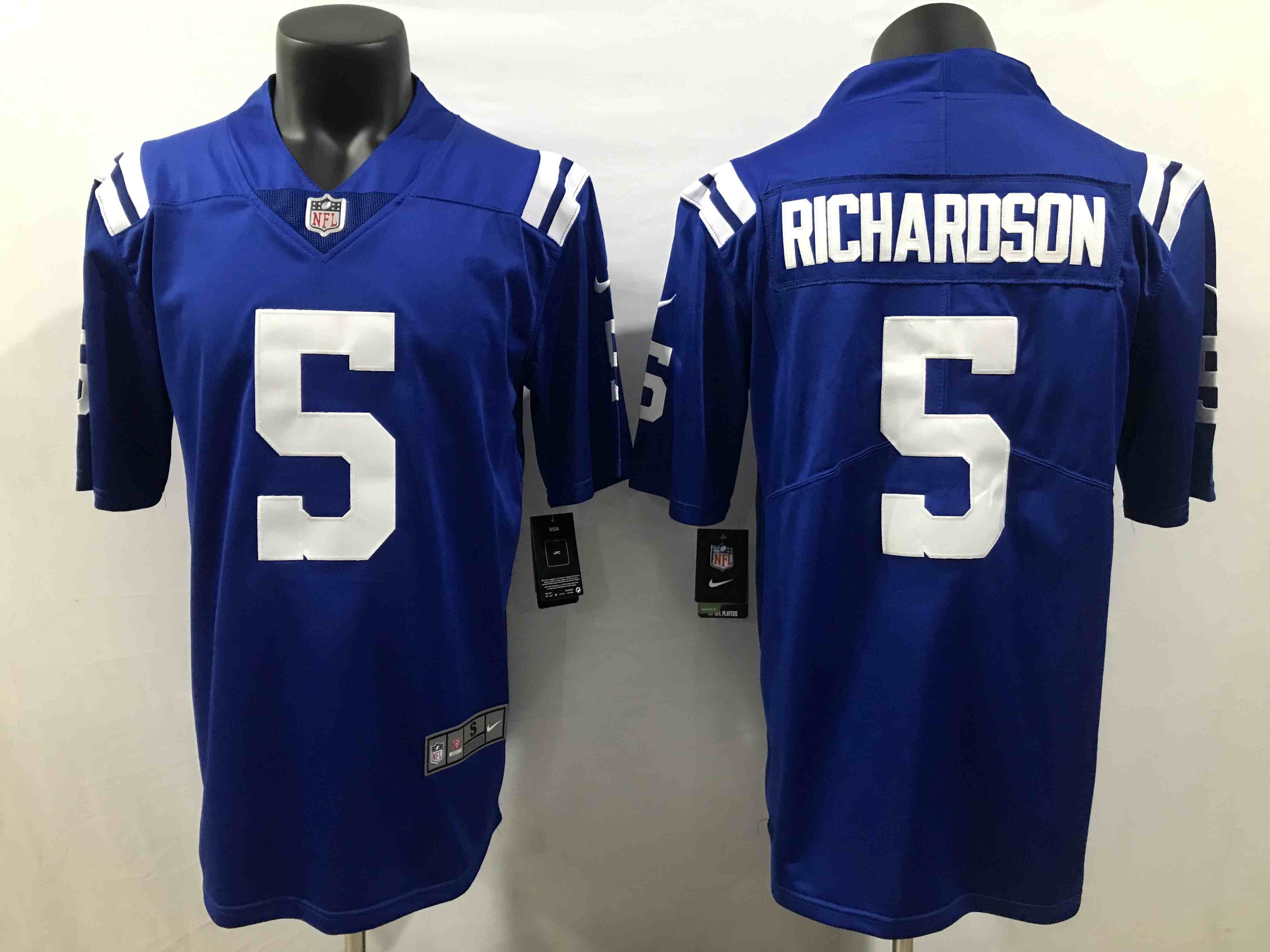 Men's Indianapolis Colts #5 Anthony Richardson Blue 2023 Draft Vapor Untouchable Stitched Jersey