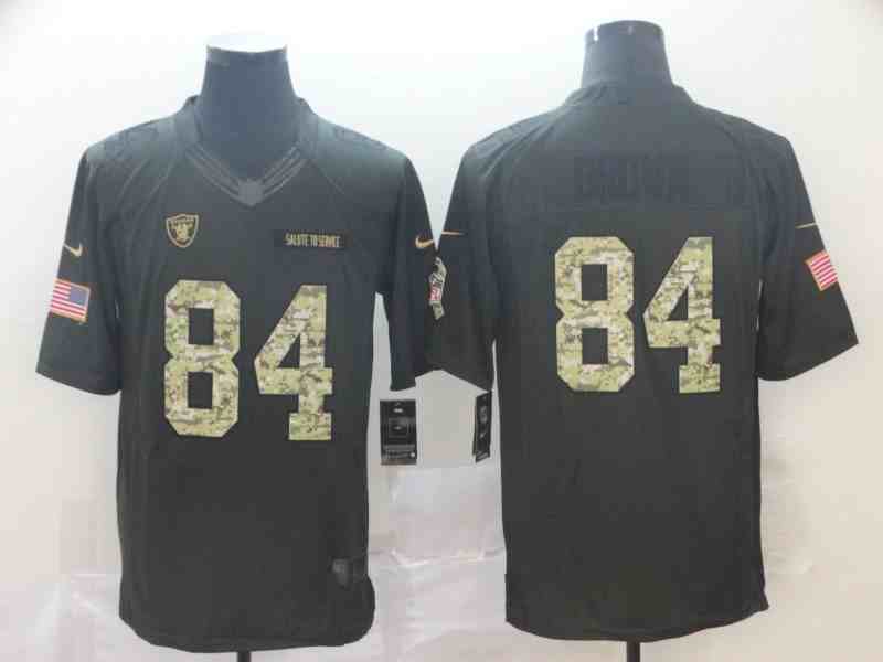 Men's Las Vegas Raiders #84 Antonio Brown Olive Camo Stitched Football Limited Salute To Service Jersey