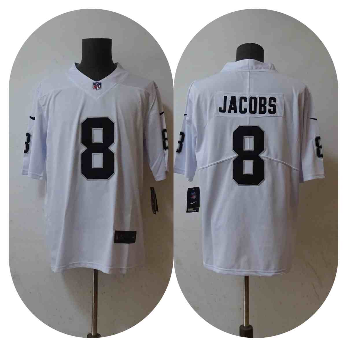 Men's Las Vegas Raiders #8 Josh Jacobs White Vapor Limited Jersey