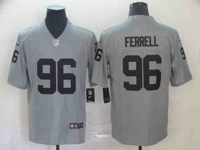 Men's Oakland Raiders #96 Clelin Ferrell  Gary Inverted Legend Stitched NFL Jersey