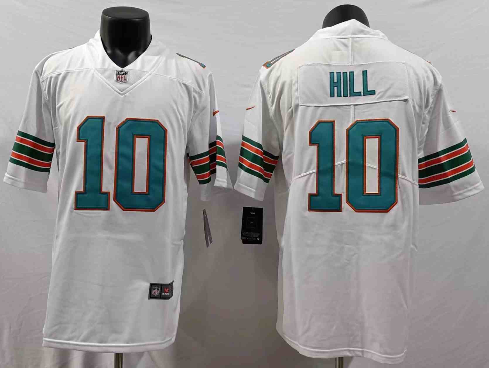 Men's Miami Dolphins #10 Tyreek Hill White Color Rush Vapor Limited Jersey