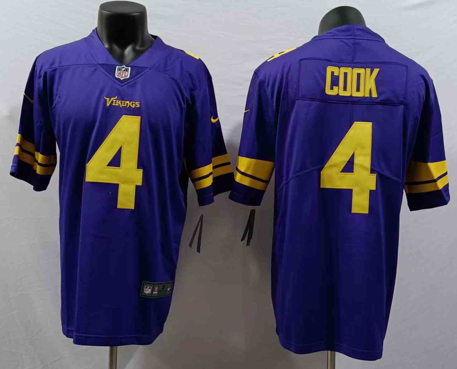Men's Minnesota Vikings #4 Dalvin Cook Purple  Color Rush Limited Jersey