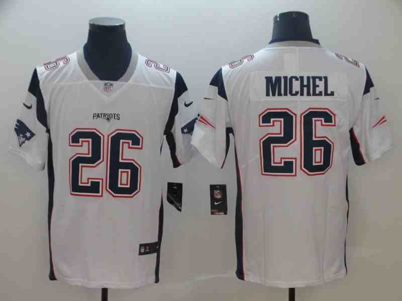 Men's New England Patriots #26 Sony Michel White Vapor Untouchable Limited Stitched NFL Jersey