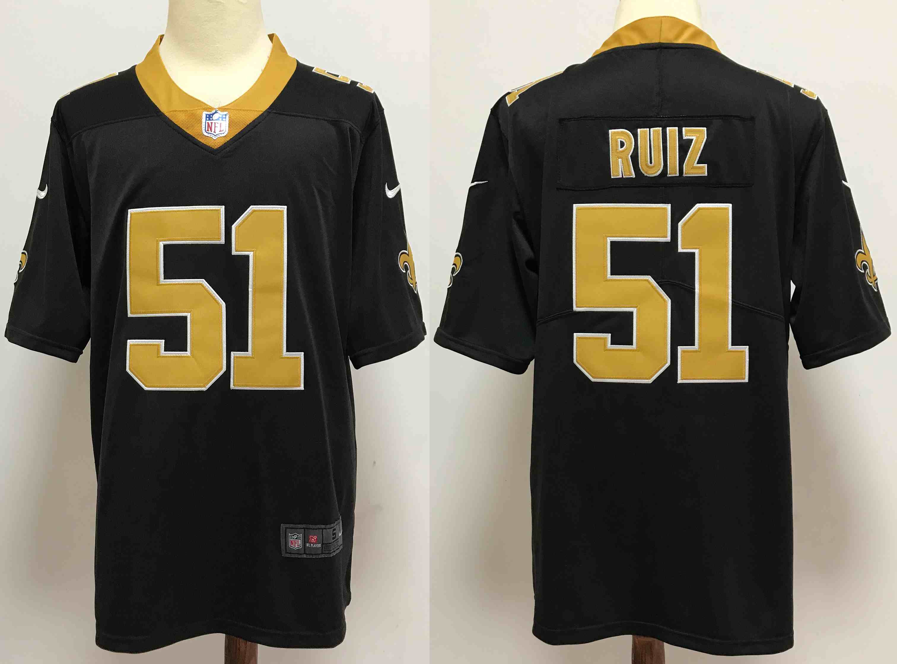 Men's New Orleans Saints #51 Cesar Ruiz 2020 Black Limited Stitched NFL Jersey