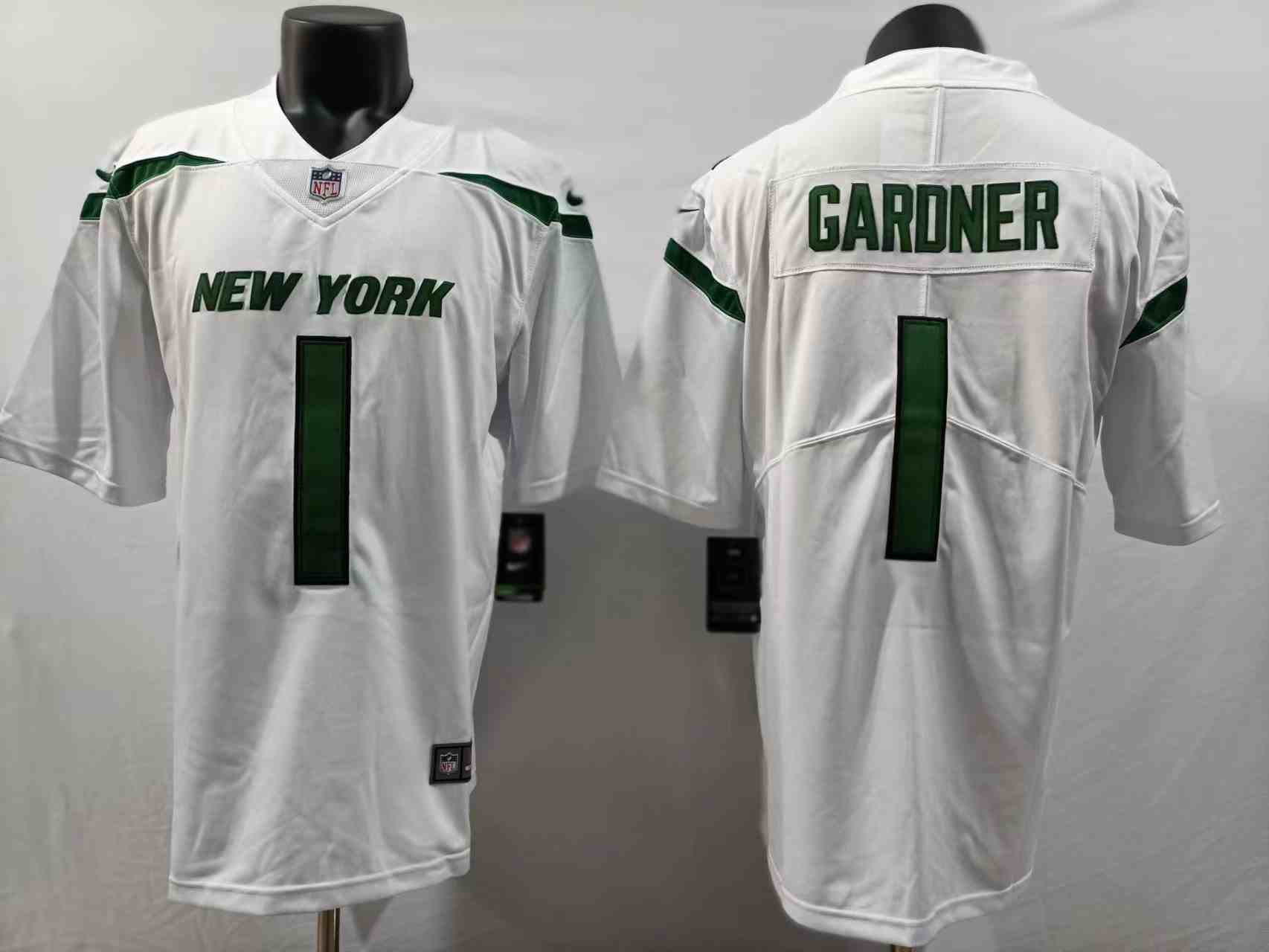 Men's New York Jets #1 Ahmad Gardner White Vapor Untouchable Limited Stitched Jersey