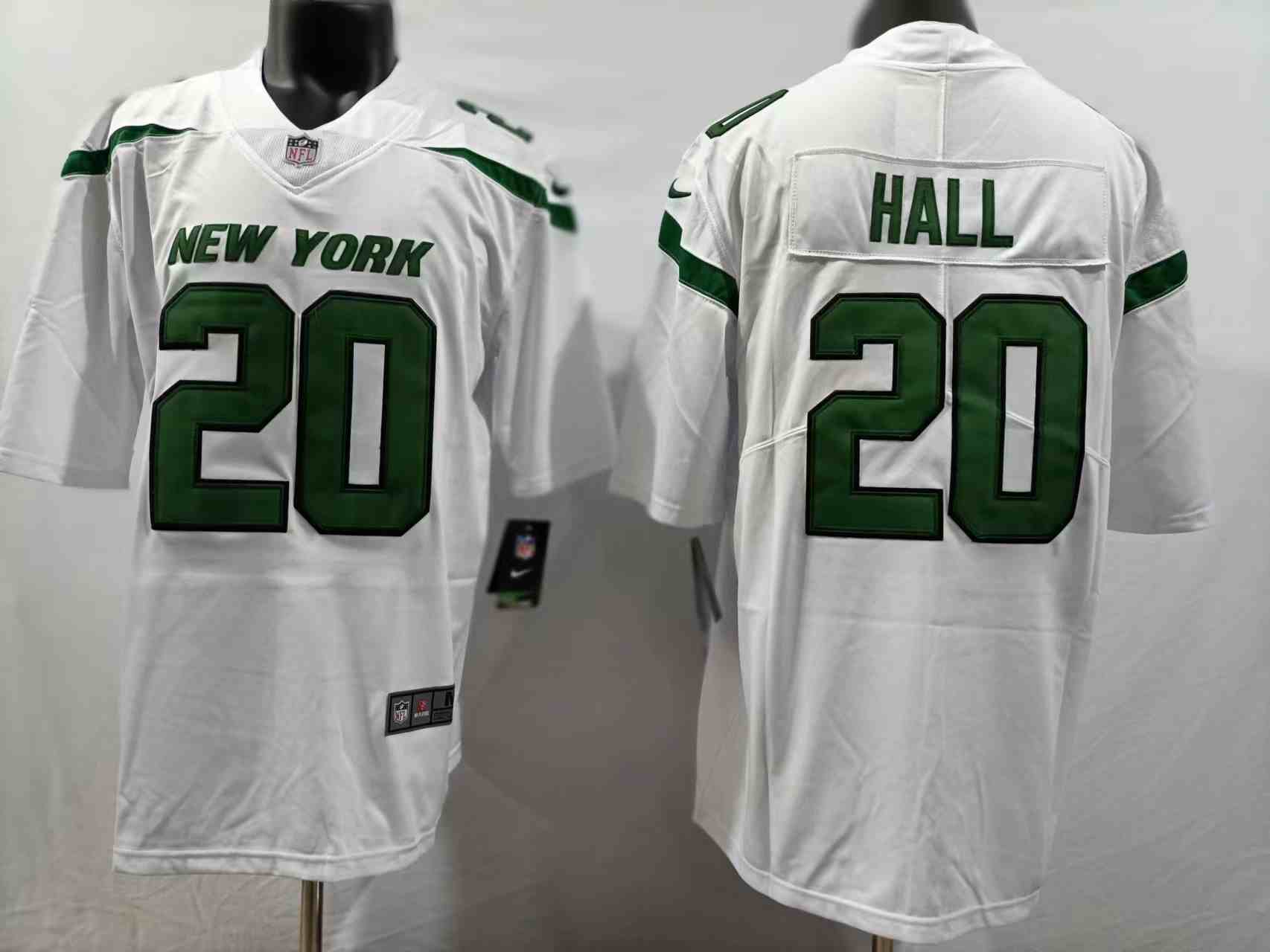 Men's New York Jets #20 Breece Hall  White Vapor Untouchable Limited Stitched Jersey