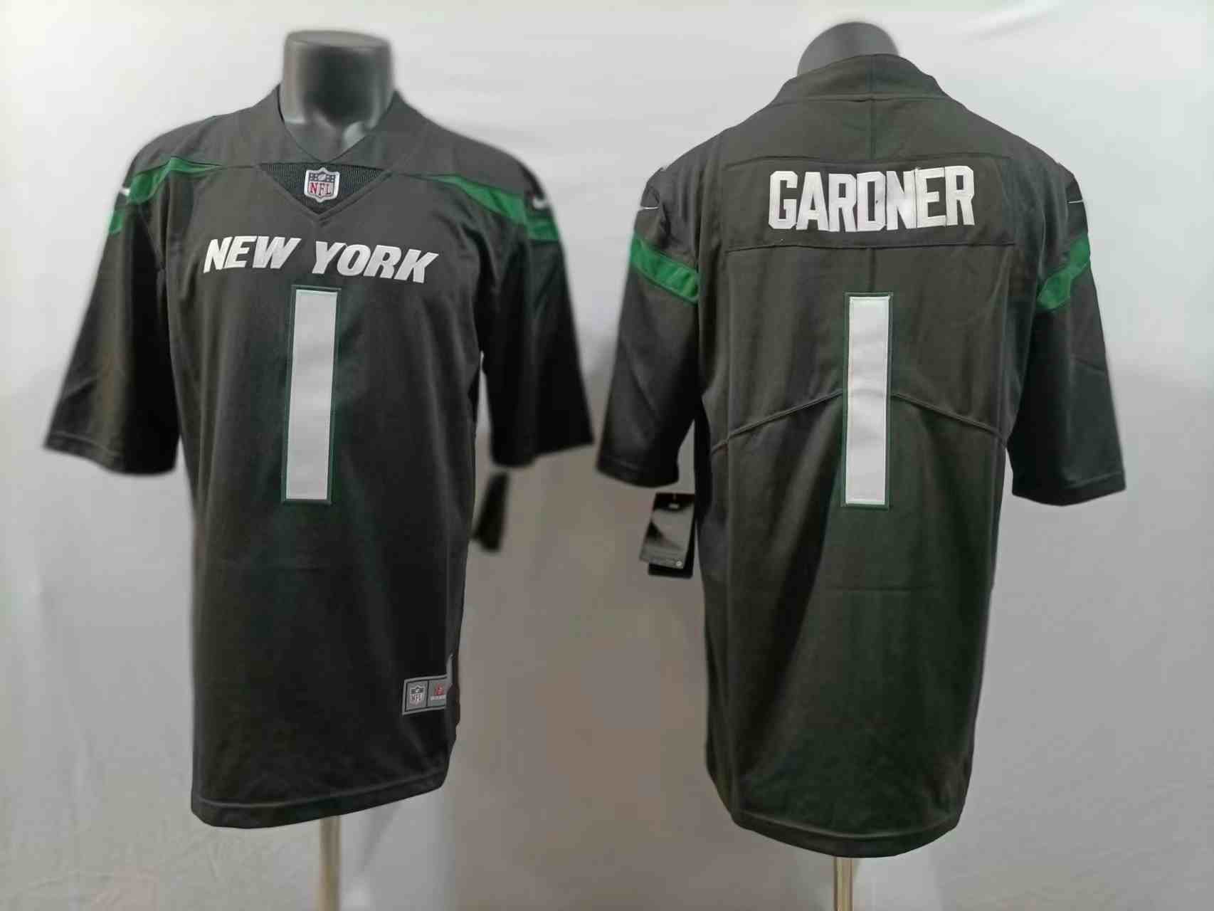 Men's New York Jets #1 Ahmad Gardner Black Vapor Untouchable Limited Stitched Jersey