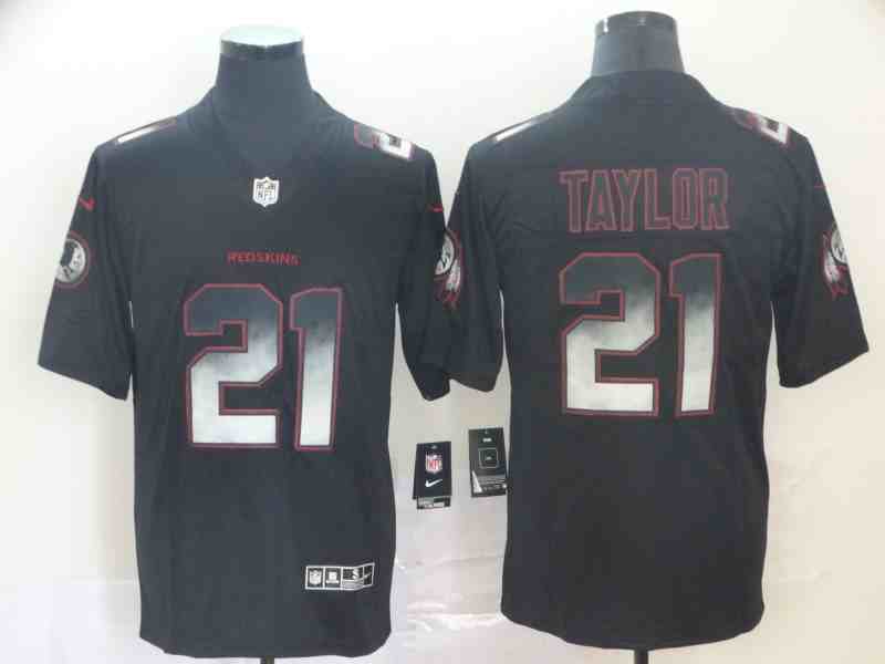 Men's Washington Redskins #21 Sean Taylor Black  Smoke Fashion Limited Stitched NFL Jersey