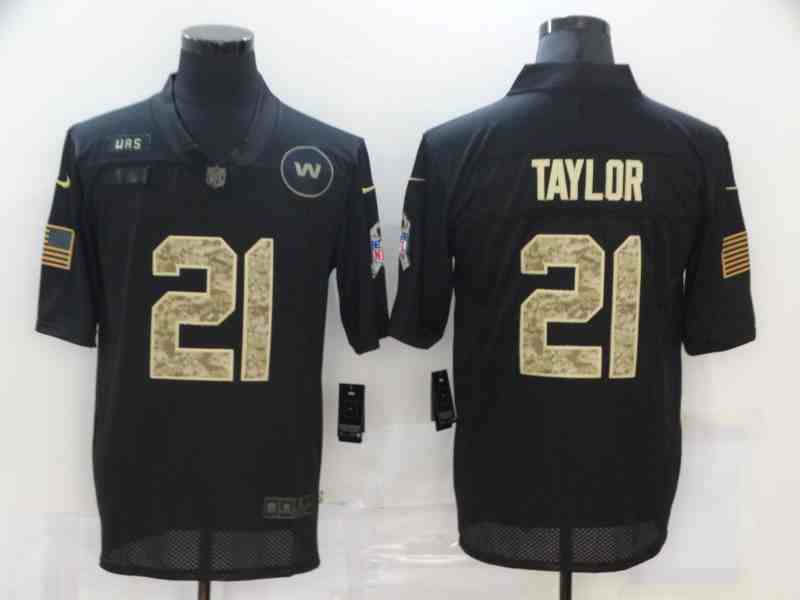 Men's Washington Redskins #21 Sean Taylor Black Camo Salute To Service Limited Stitched NFL Jersey