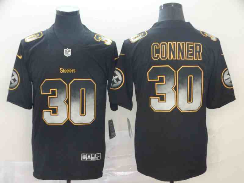 Men's Nike Pittsburgh Steelers #30 James Conner Black Smoke Fashion Limited Stitched NFL Jersey