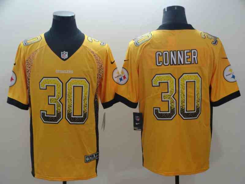 Men's Pittsburgh Steelers #30 James Conner Gold Drift Fashion Color Rush Limited Stitched NFL Jersey