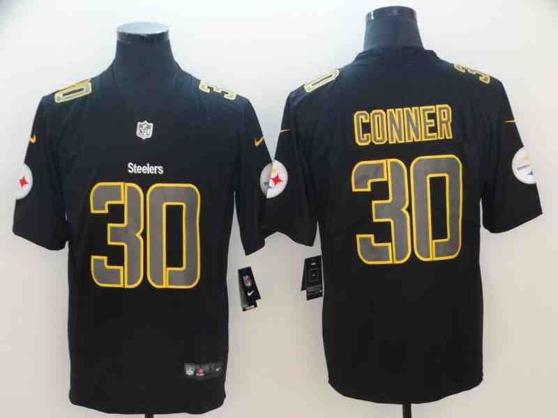 Men's Pittsburgh Steelers #30 James Conner Black Black Impact Limited Stitched NFL Jersey