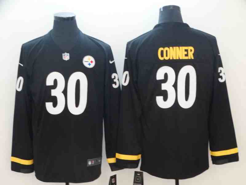 Men's Nike Pittsburgh Steelers #30 James Conner Therma Long Sleeve Stitched NFL Jersey