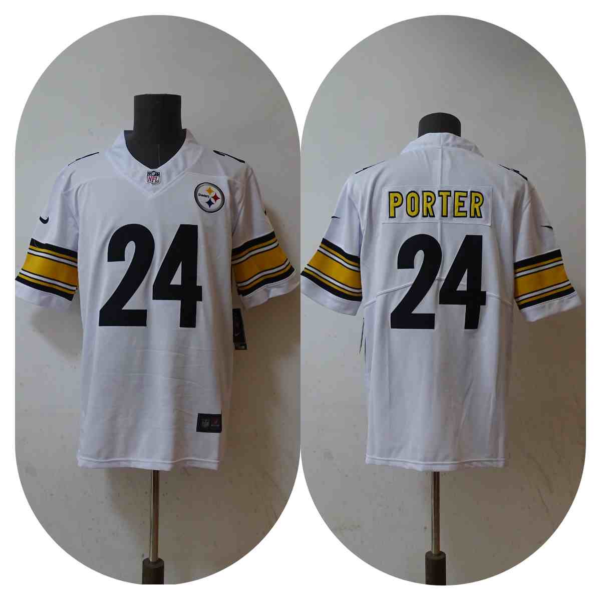 Men's Pittsburgh Steelers #24 Joey Porter Jr. White Draft Vapor Untouchable Limited Stitched Jersey