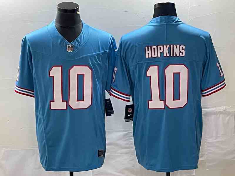 Men's Tennessee Titans #10 DeAndre Hopkins Light Blue 2023 F.U.S.E. Vapor Limited Throwback Stitched Football Jersey