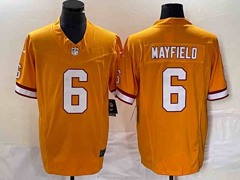 Men's Tampa Bay Buccaneers #6 Baker Mayfield Orange 2023 F.U.S.E. Vapor Limited Throwback Stitched Football Jersey