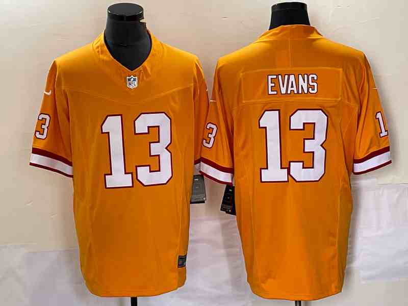 Men's Tampa Bay Buccaneers #13 Mike Evans Orange 2023 F.U.S.E. Vapor Limited Throwback Stitched Football Jersey
