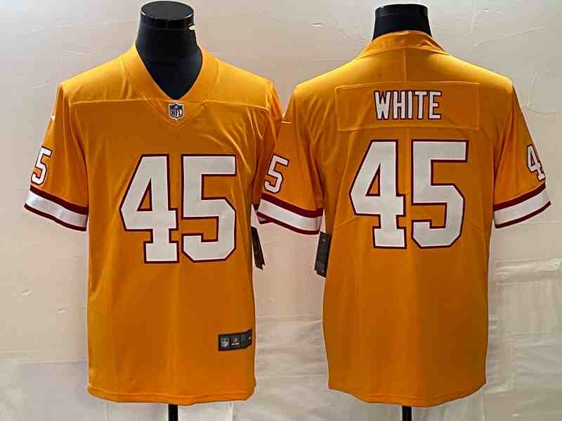 Men's Tampa Bay Buccaneers #45 Devin White Orange Throwback Limited Stitched Jersey