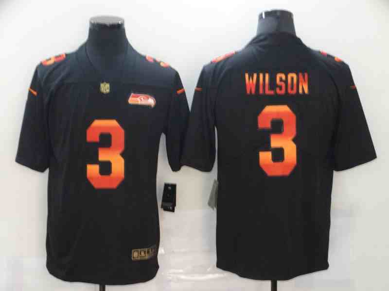 Men's Seattle Seahawks #3 Russell Wilson Black Fashion Limited Stitched NFL Jersey