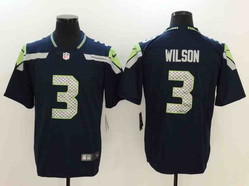 Men's Seattle Seahawks #3 Russell Wilson Navy Season Vapor Untouchable Limited Stitched NFL Jersey