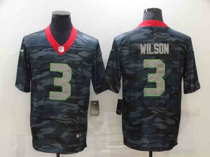 Men's Seattle Seahawks #3 Russell Wilson Gray Fashion Static Limited Stitched NFL Jersey.