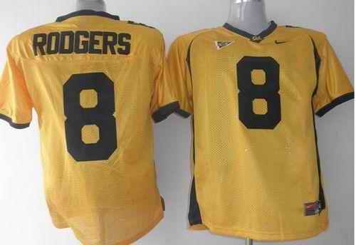 Golden Bears #8 Rodgers Gold Embroidered NCAA Jersey