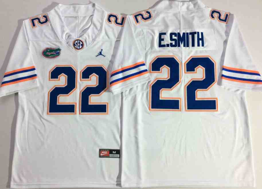 Men’s NCAA Florida Gators #22 Emmitt Smith White  High School College Football Jerseys