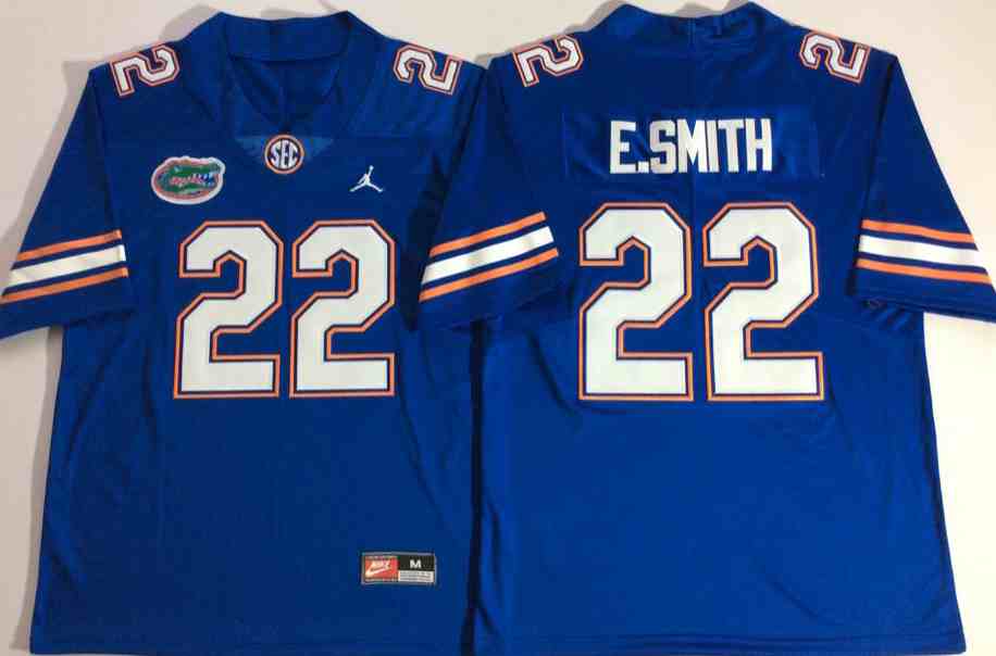 Men’s NCAA Florida Gators #22 Emmitt Smith Blue  High School College Football Jerseys