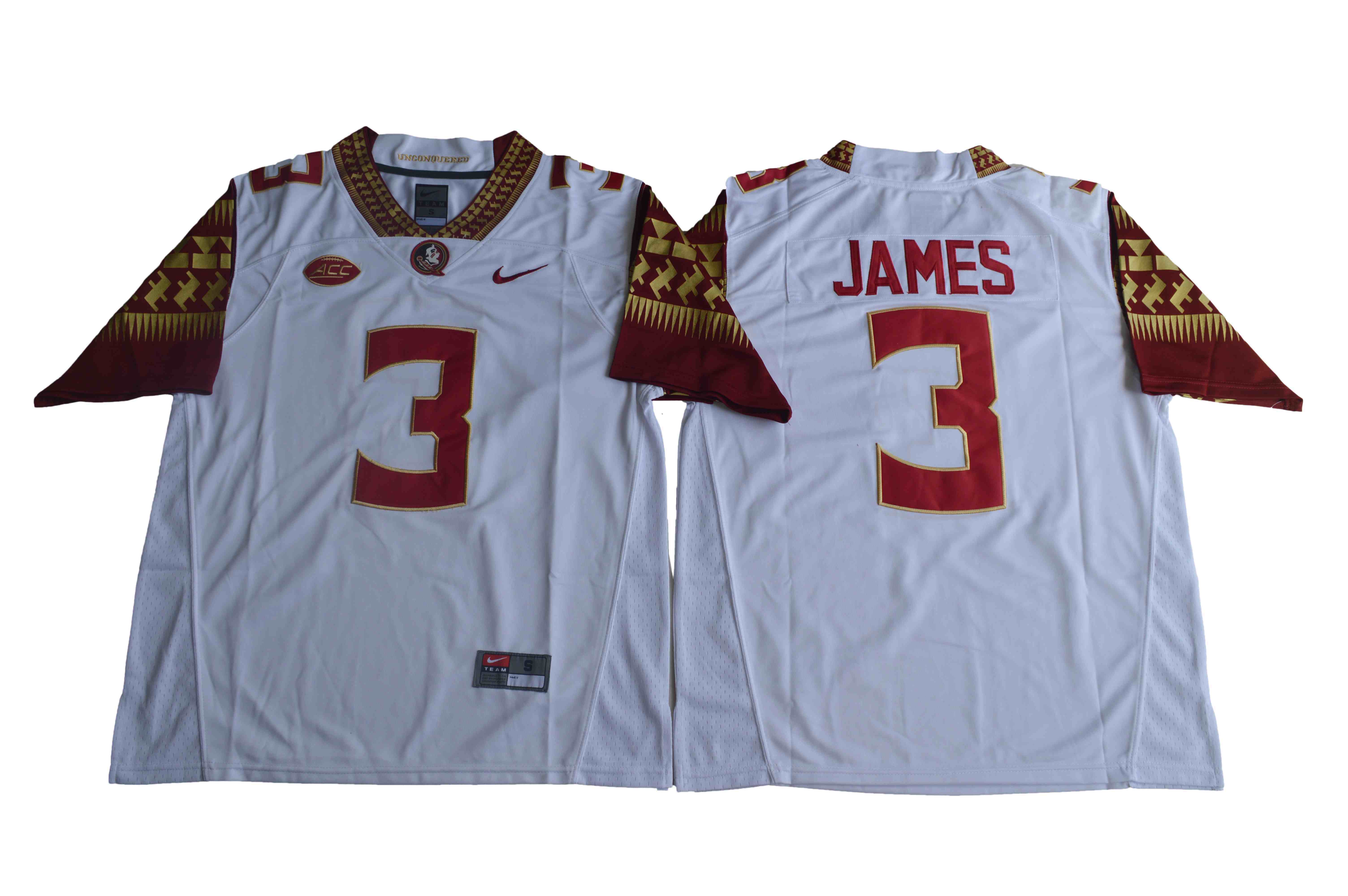 Men's Florida State Seminoles #3 Derwin James White College Football Stitched Nike NCAA Jersey