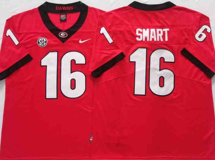 Men’s Gonzaga Bulldogs #16 Smart Red Stitched Jersey