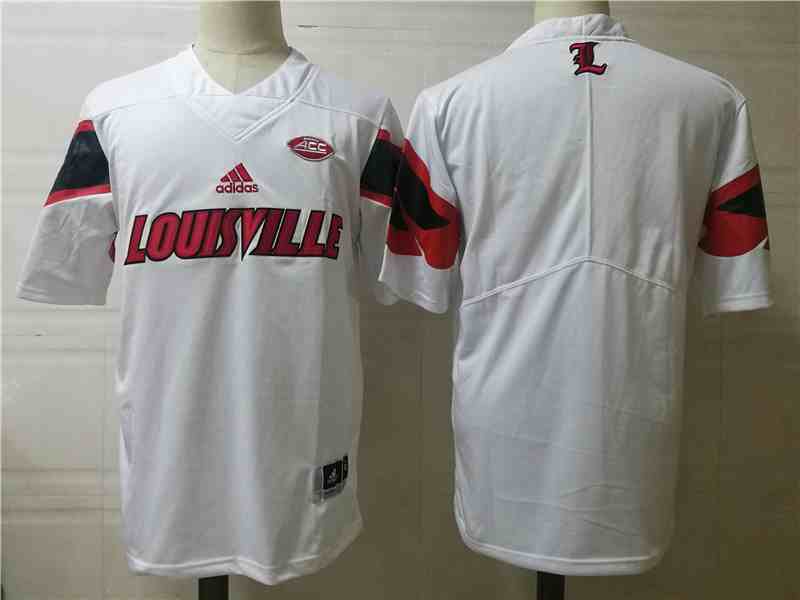 Mens NCAA Louisville Cardinals White College Football Jersey