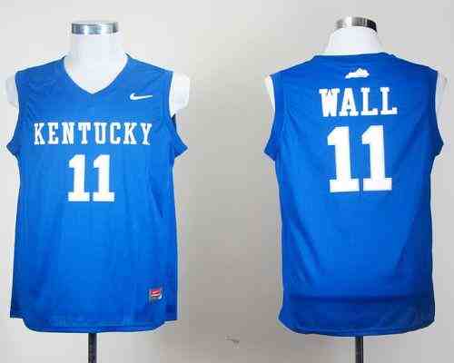 Kentucky Wildcats 11 John Wall Royal Blue Embroidered NCAA Jersey