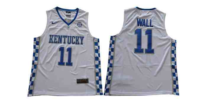 Kentucky Wildcats 11 John Wall White Colleage NCAA Basketball Jerseys