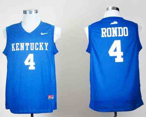 Kentucky Wildcats 4 Rajon Rondo Royal Blue Embroidered NCAA Jersey