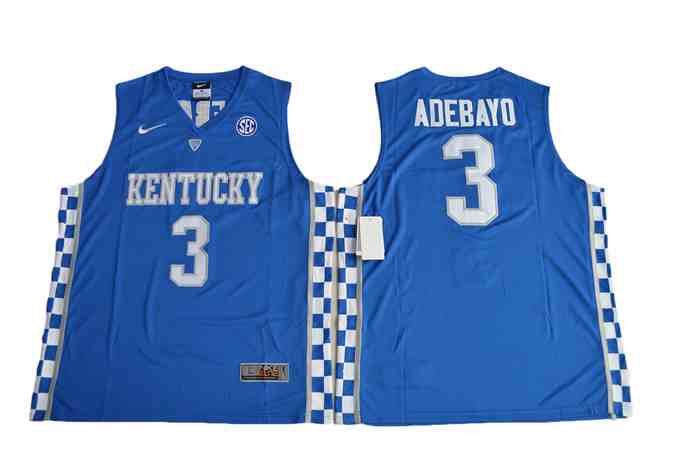 Kentucky Wildcats 3 Adebayo Blue Colleage NCAA Basketball Jerseys