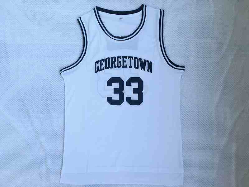 NCAA Georgetown University No. 33 Patrick Ewing white jersey